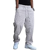 JMIERR Men's Casual Baggy Pants Wide Leg Travel Pants Streetwear Joggers with Pockets