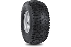 phepetroll 15x6.00-6nhs Lawn Mower Front Tire 4 Ply 15x6x6 Lawn Mower 570 Lbs Tire and Wheel with 3/4" Iron Bushing and 6 Spacers, Replacement for Garden Lawn Tractor Riding Lawn Mowers, 1 Pack