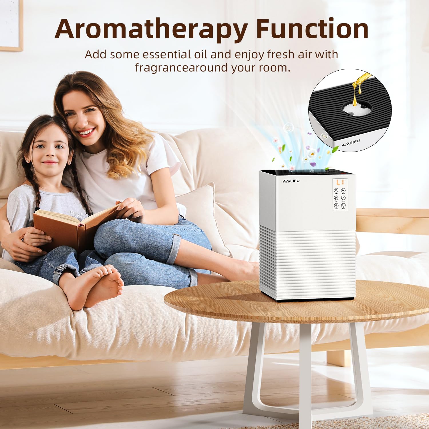 Air Purifier for Home Large Room Up to 1200 Sq Ft, Air Cleaner with H13 Filter, Air Quality Sensor, 4 Timers, 3 Speeds Fan, Quite Air Purifier for Dust, Pet Hair, Pollen