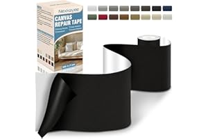 Nexkayee Canvas Repair Tape, Self-Adhesive Fabric Patch for Sofas, Tents, Sunshades, Chairs and Boat Covers, 4×71 Inches, Black