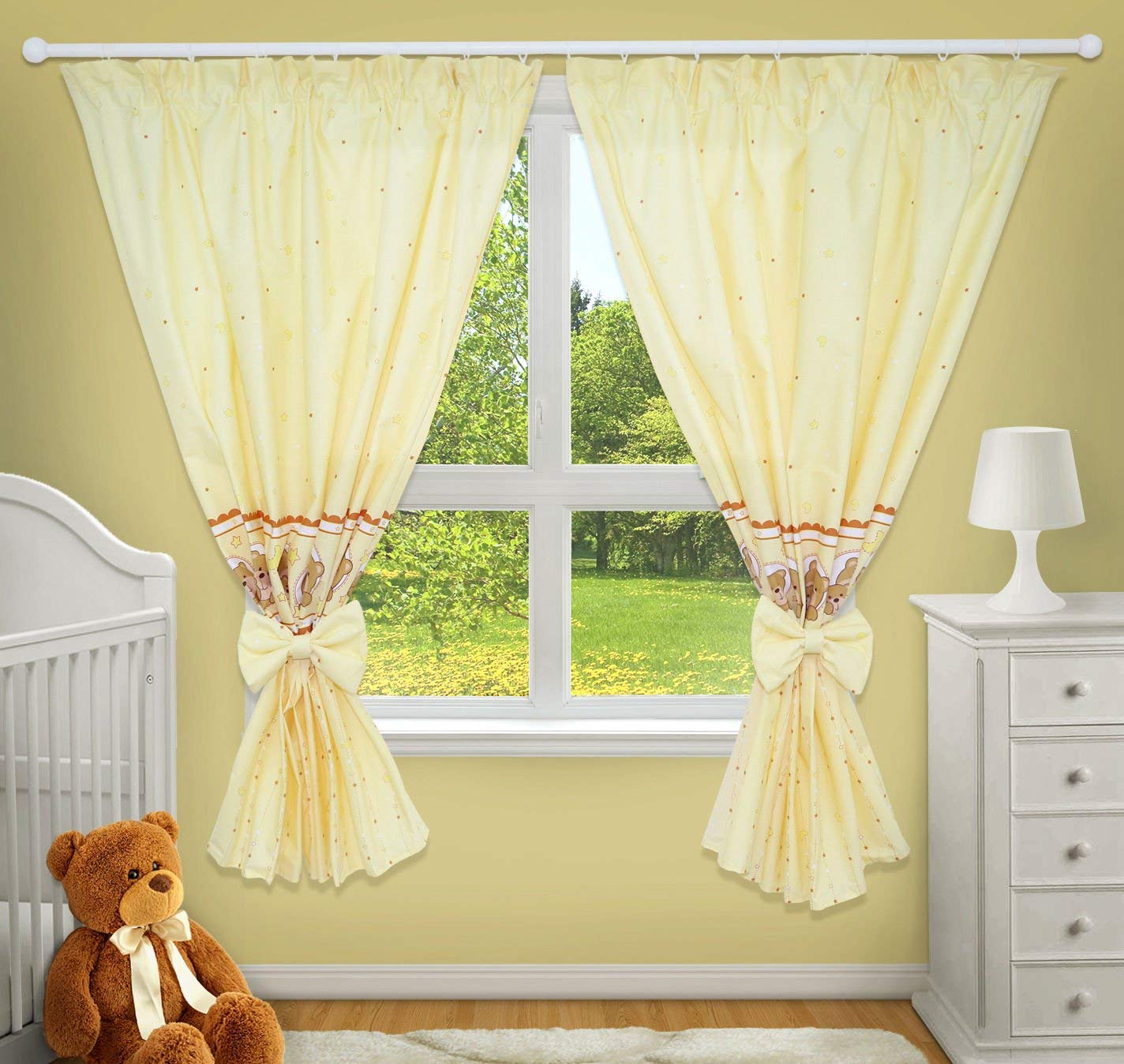 TheLittles24 Luxury Decorative Curtains for Baby Room Matching with Our Nursery Bedding Sets (Window Cream)