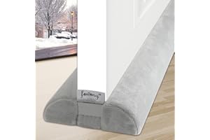 fowong Door Draft Stopper 38 Inch Under Door Noise Bolcker Triangular Door Sweep for Bottom of Door, Soundproof Door Seal for Interior Exterior Doors Window Breeze Blocker Cover Gap up to 1.7", Grey