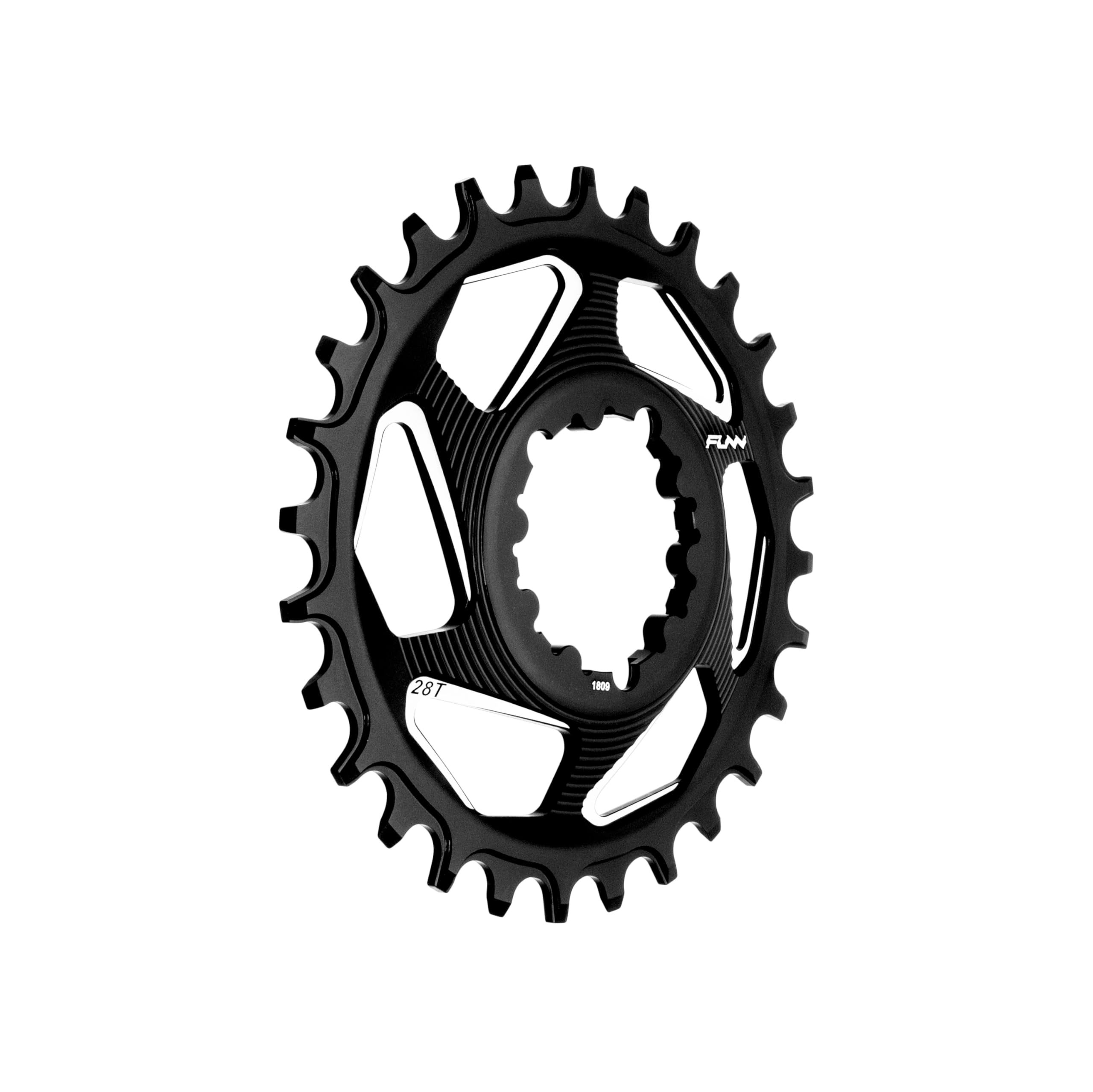 Funn Solo DX Narrow Wide Chainring for 9 10 11 12 Speed Chain, Fits SRAM Direct Mount Interface Crankset, 6mm Offset, Single Speed Bike Chain Ring for MTB, BMX Bike and Road Bike (28T, Black) โ image 1