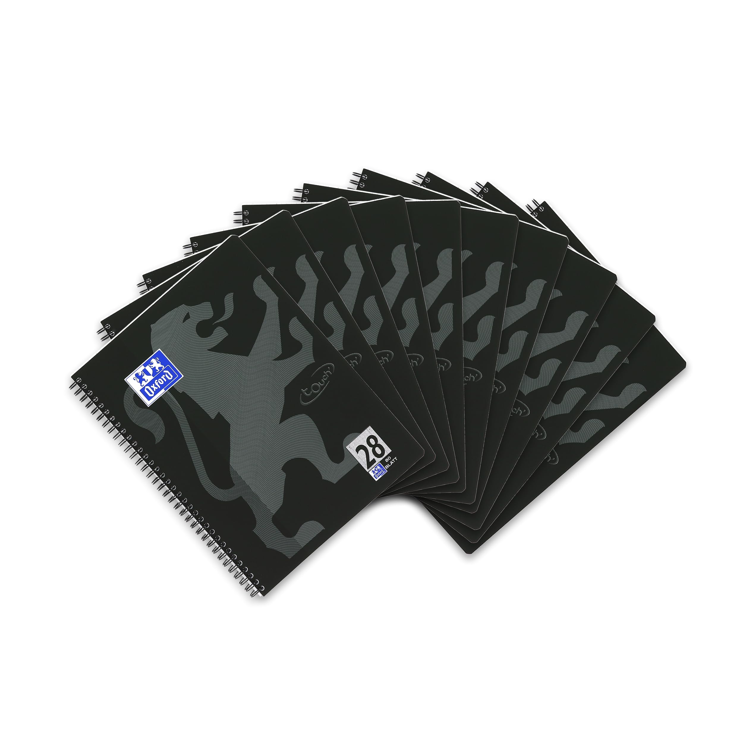 Oxford Touch College Notepad A4 Squared with Double Margin 80 Sheets Black Pack of 10 — image 1