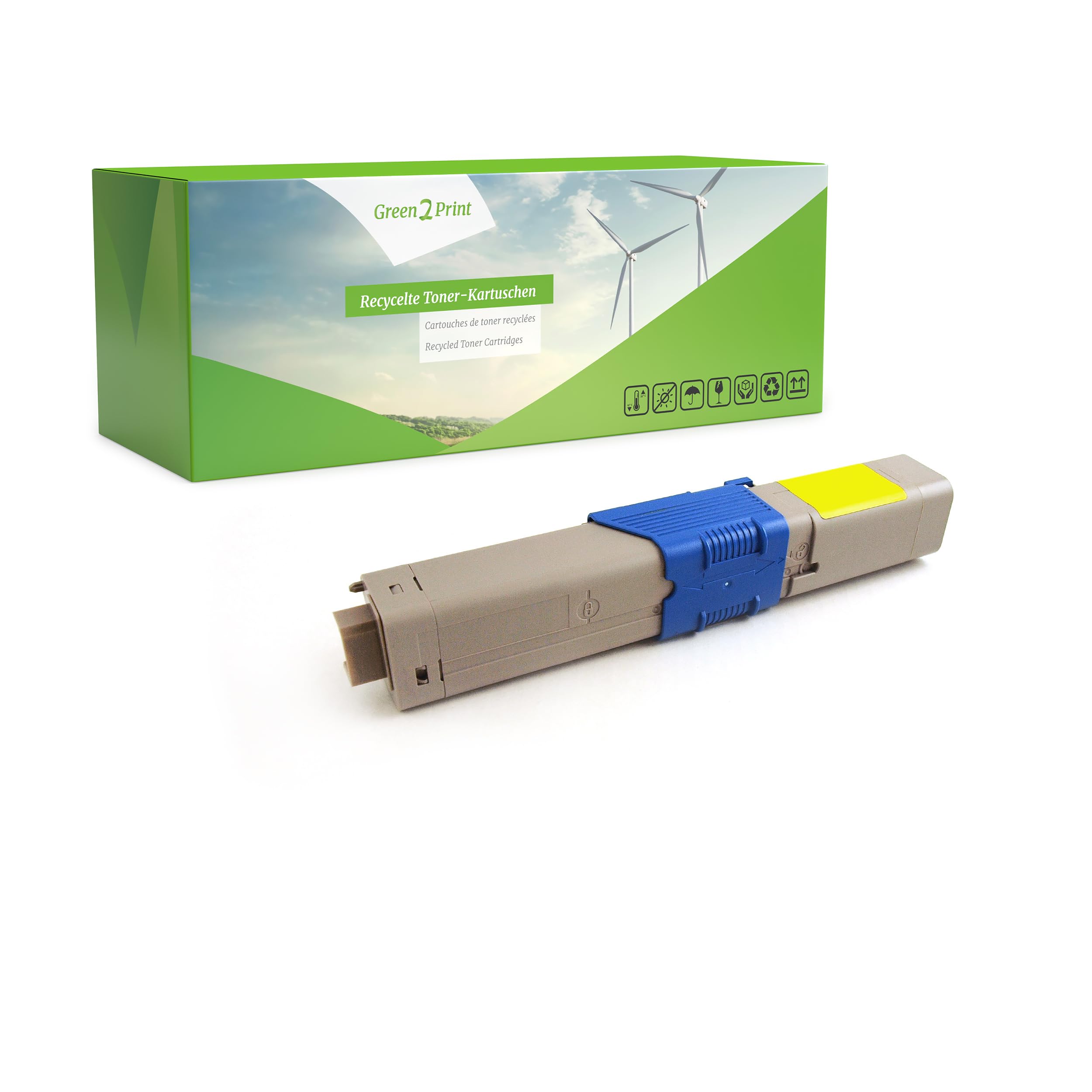 Green2Print Toner yellow 1500 pages replaces OKI 44973533 Toner cartridge for OKI MC332DN, MC342DNW, MC342DN, C301DN, C321DN