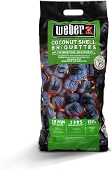 Weber Coconut Shell Charcoal Briquettes 4kg Bag – Long, Consistent Heat view 1