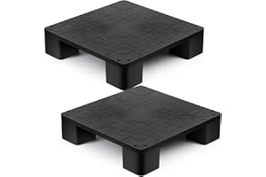 Vercraft 1 Pcs Plastic Pallet for Basement Storage Easy Stack Lightweight Floor Pallet Display Flooring Room Supermarket Warehouse Christmas, Support up to 2000 Lbs (20'' L X 20'' W X 4.7'' H,Black)