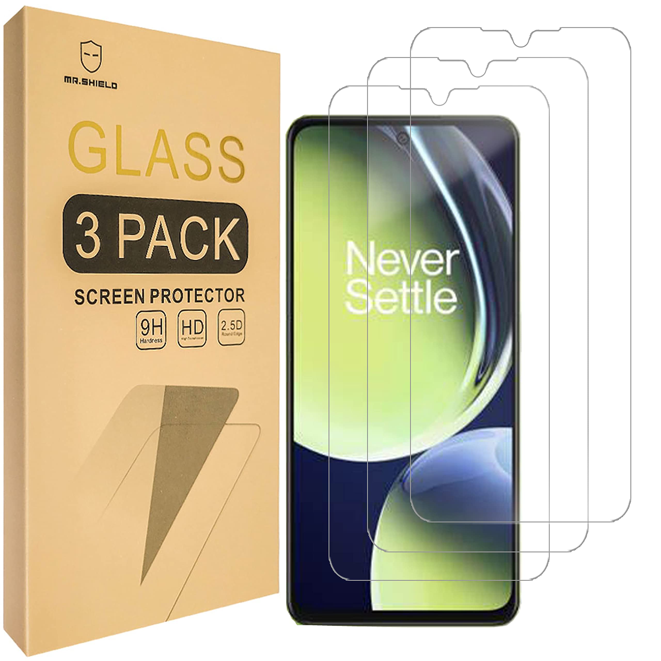 Mr.Shield Screen Protector For OnePlus Nord CE 3 Lite 5G [Tempered Glass] [9H Hardness] [3-Pack] Screen Protector