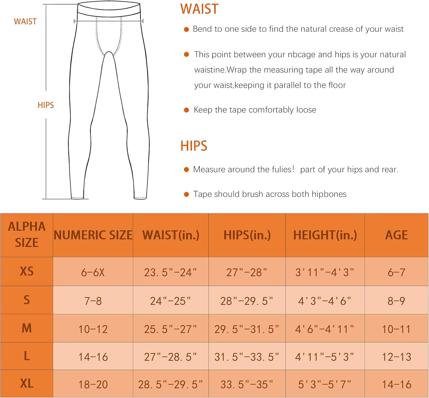 TELALEO Boys Compression Leggings Pants Youth Thermal Fleece Base Layer Tights Cold Weather Heat Gear (NO Fireball On Leg): Clothing