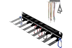 ACENFC Wall-Mounted Gym Organizer, Barbell Holder Wall Mount, Resistance Band Storage Rack, Home Gym Accessories Holder
