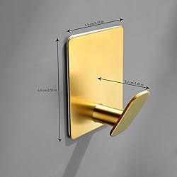 DELITON Adhesive Towel Hooks Gold - 4 Pack Towel