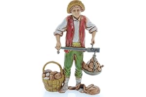 Moranduzzo Fruit Vendor with Scale for Nativity Scene of 4 Inch Scale 1:20-Unbreakable Nativity Figures-18th Century Style, Hand-Finished Painting, Official Product, Made in Italy, Sculptor M. Landi