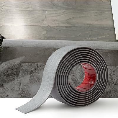 Zayejod 2M Self Adhesive PVC Floor Transition Strip Light Grey Wood Grain