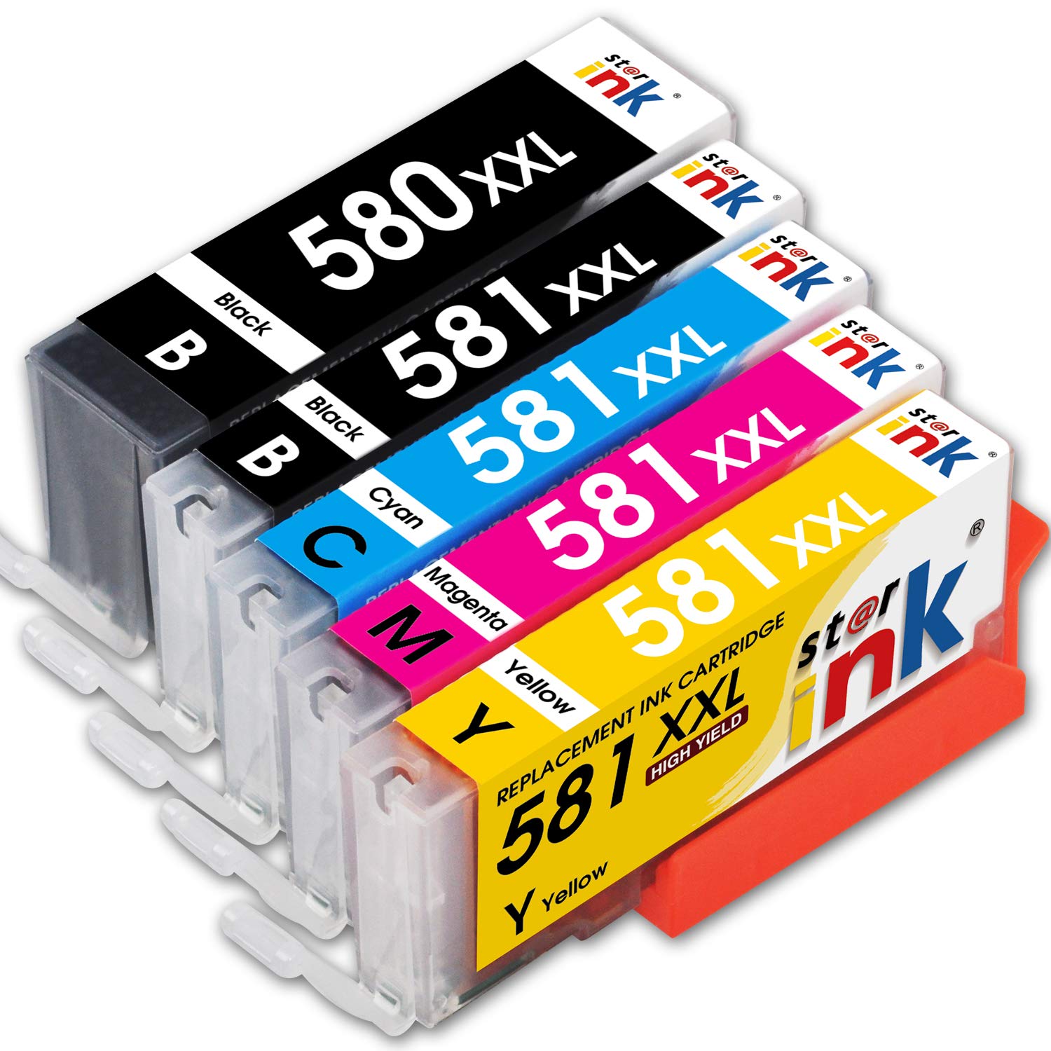 starink 580XXL CLI-581XXL Compatible with Canon 580 & 581 Ink Cartridges Replacement for Canon Pixma TS705 TS6350 TS6250 TR8550 TS6150 TS6151 TR7550 TS9550 TS9551C (5 Pack)