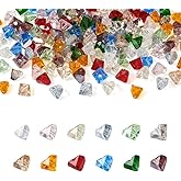 Cheriswelry 165Pcs Transparent Triangle Glass Beads 4.5mm Colorful Faceted Crystal Beads Bulk 11 Styles for DIY Necklace Bracelet Earrings Jewelry Making Crafts