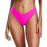Zmart Women Cheeky Bikini Bottoms V Cut Swim Bottom High Cut Swimsuit Low Waist Low Rise Bathing Suit