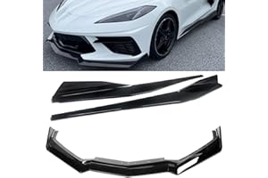 SOSEGA Full Body Kits Compatible with Corvette C8 Stingray Z51 2020-2025 5VM Style Side Skirt & Front Bumper Lip (Gloss Black)