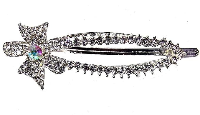 Proplady Party Stylish Rhinestones Zircons Stud Silver Hair Pin