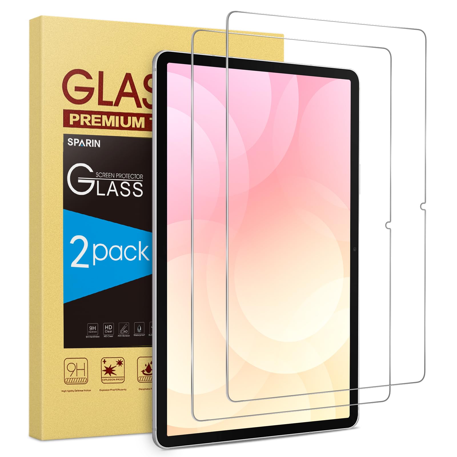 Photo 1 of SPARIN 2 Pack Screen Protector for Samsung Galaxy Tab S11/ S10 Lite/ S10 FE/ S9 FE/ S9, (11"& 10.9") Tempered Glass Compatible with S Pen, Case Friendly, Anti-Scratches