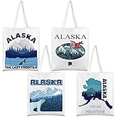 Paterr 4 Pcs City Souvenir Tote Bag-New York Chicago Seattle Los Angeles Boston San Francisco Paris Italy Las Vegas Nashville