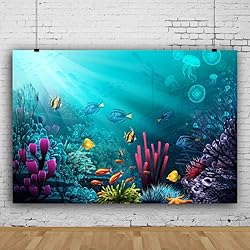 Yeele 8x6ft Vinyl Underwater Coral Reef Backdrop