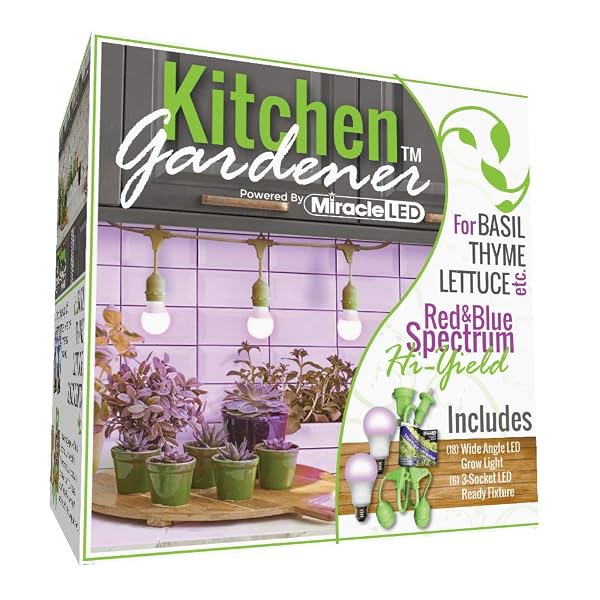 MIRACLE LED KITCHEN GARDENER 3-SOCKET LED GROW LIGHT...