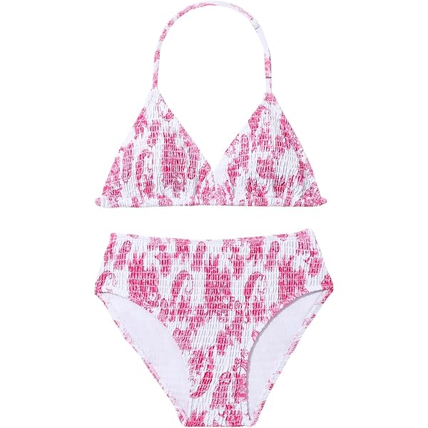 OYOANGLE Womens Bikini Set 2 Piece Floral Appliques Madagascar