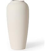 Kokrose Rustic Ceramic Table Vase, 14.9" Vintage Clay Tall Floor Ceramic Terracotta Vase for Table Centerpieces, Large Textured Farmhouse Decorative Vases for Home Decor