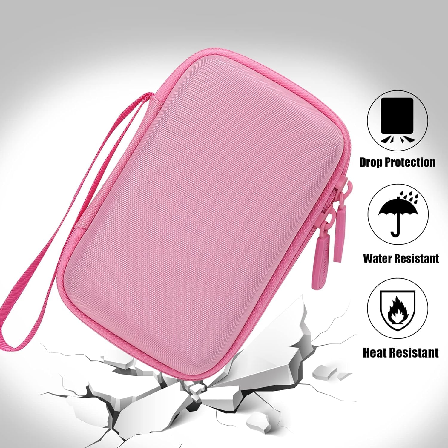 Aenllosi Hart Tasche Hülle für Phomemo D30/Phomemo D35/COLORWING D30/Memoking D30 Bluetooth Label Printer Label Maker (nur Tasche) (Rosa) 8