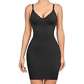 SLLIE Women Shapewear Full Slip for Under Dresses Tummy Control Cami Mini Body Shaper Seamless Spaghetti Straps Lingerie