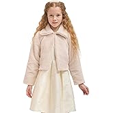 Lilax Girls Faux Fur Bolero Shrug Button Closure Cozy Dress Coat