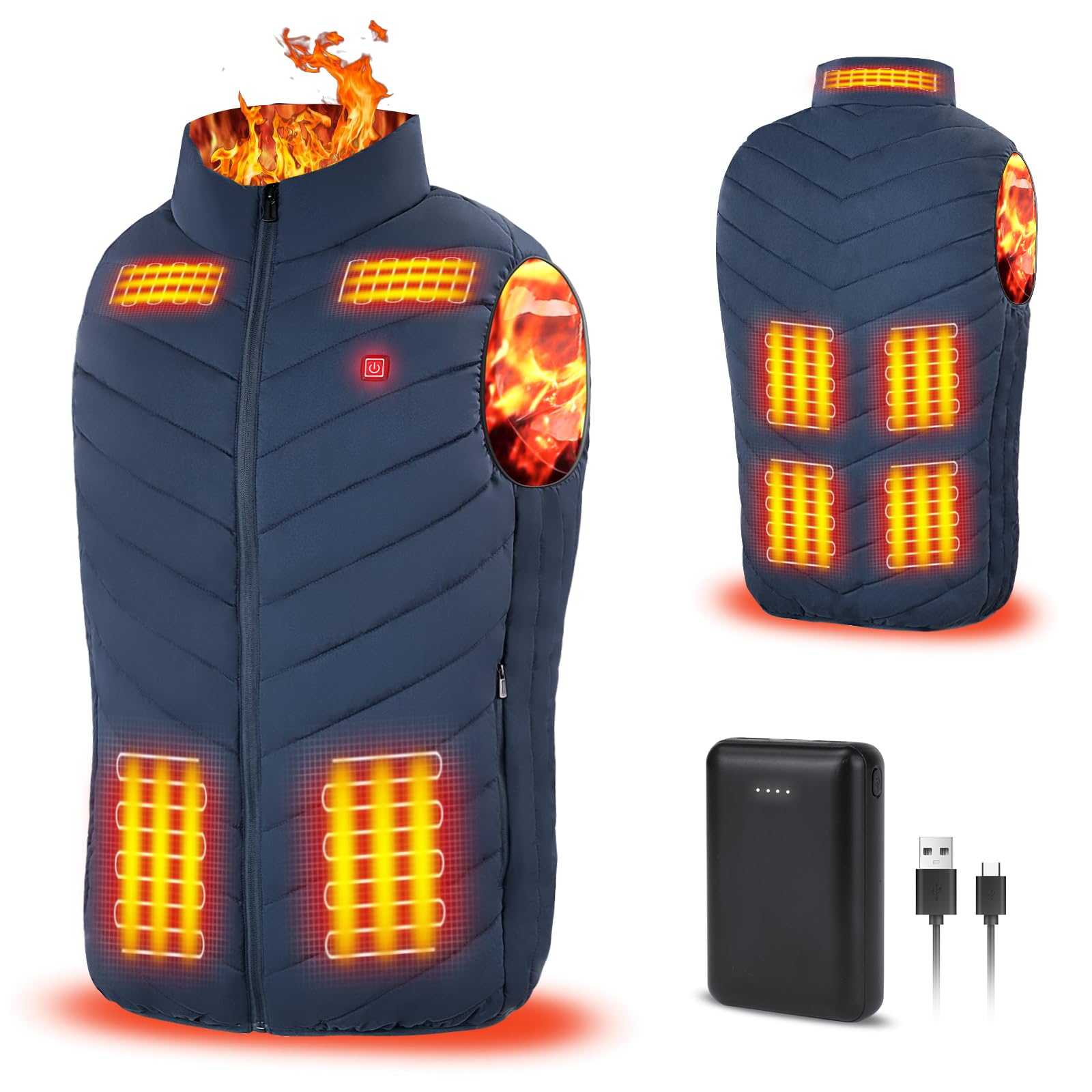SKYSHALO Heated Vest, Women Electric Heating Vest With 16000 MAh Battery Pack 8 Heating Zones Lightweight Size S 2025 Update Tcknk8qsmhs05tbk8001v9 250929 - View #12