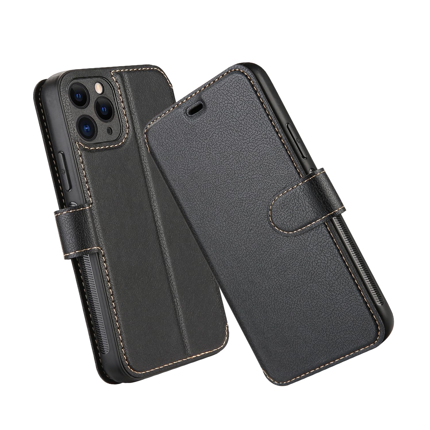 ELESNOW Phone Case for iPhone 11 Pro, Flip Wallet PU Leather Card Holder with RFID Blocking Magnetic Closure Stand Cover for Apple iPhone 11 Pro (Black)