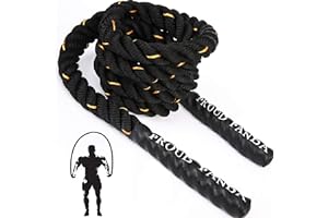 Heavy Jump Rope Fitness Adult Skipping Rope Workout Battle Ropes with Gloves for Men Women Total Body Workouts Power Training