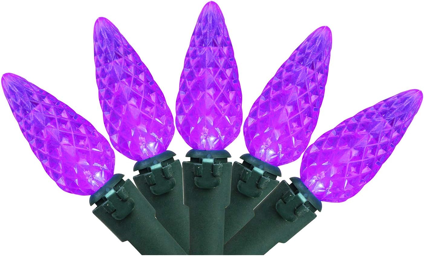 Northlight 70 Purple LED Faceted C6 Christmas Lights 23