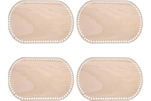 PATIKIL 12" x 8" Crochet Basket Bottom, 4Pcs Oval Blank Crochet Knitting Wooden Base for DIY Craft Weaving Basket Making Supplies Home Decoration, Brown