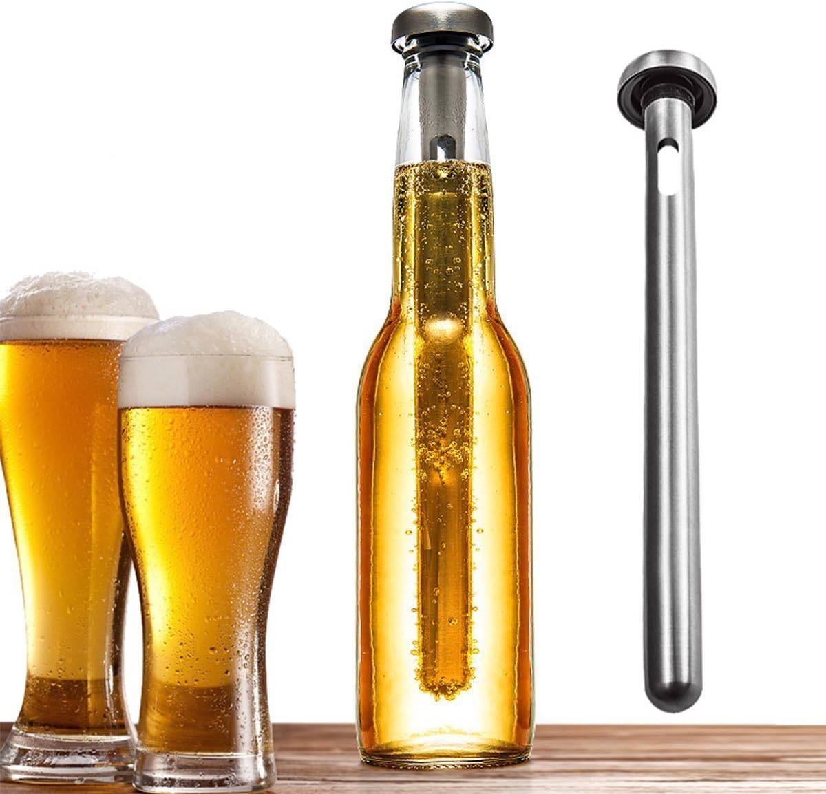 Gotech Beer Chiller Stick [Pack of 2], Kollea Stainless Steel Bottle Wine Beverage Cooler Cooling Sticks for Home, Party, Pool, Beach & BBQ - Fun Bar