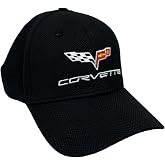 Corvette Embroidered Stretch Fitted Hat - Chevrolet Performance Racing Cap - Officially Licensed by GM