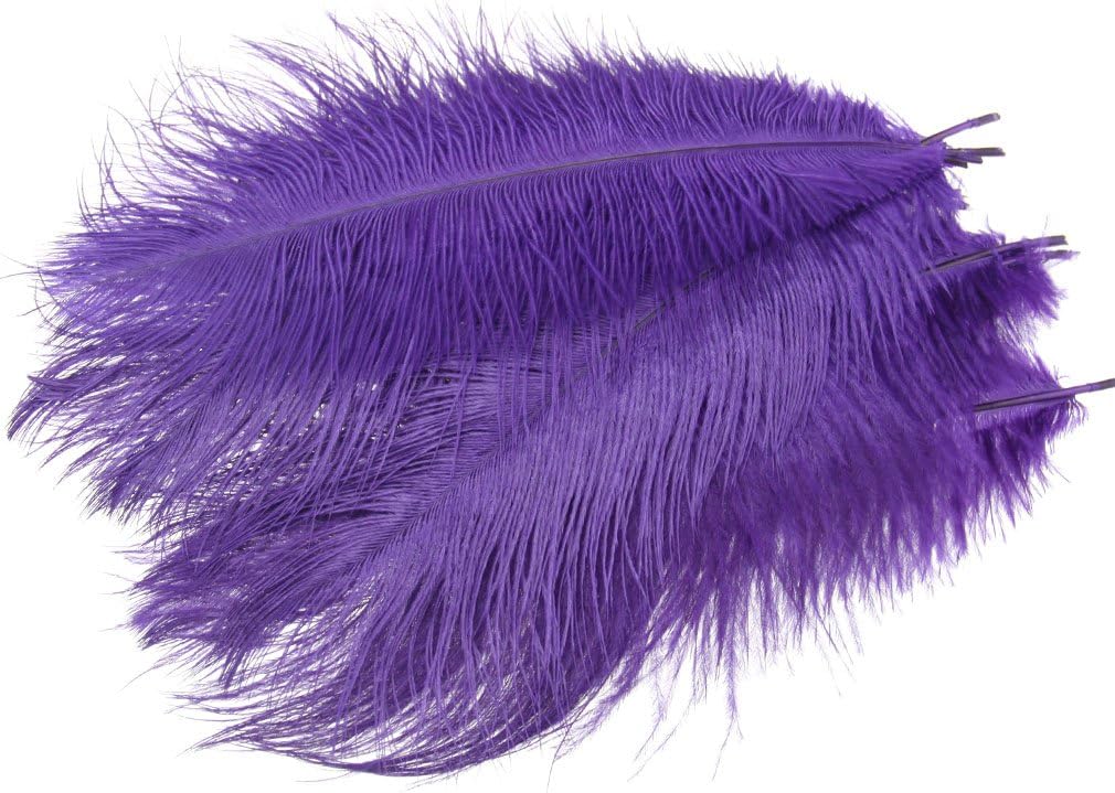 OTOTEC 10 x Arts Crafts Ostrich Feathers Fluffy 10"-12" Long Purple