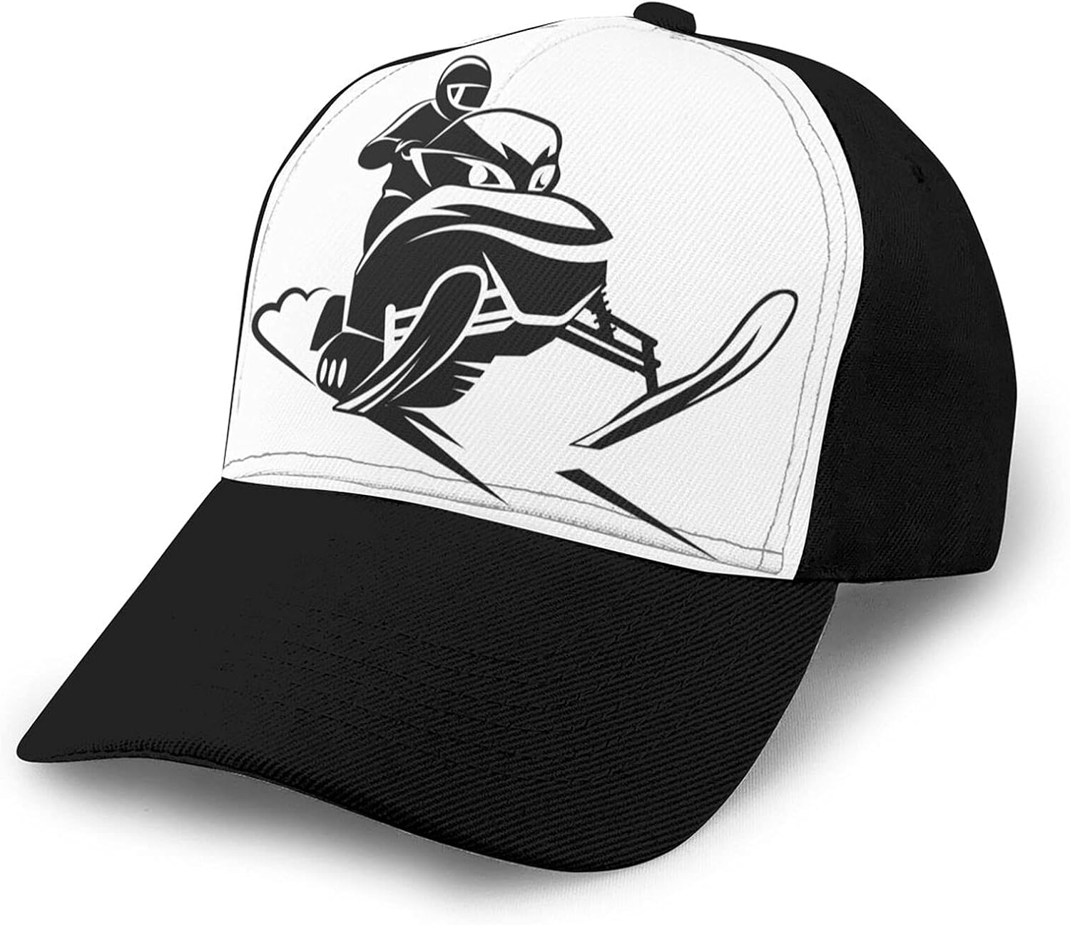 SkiDoo Fashionable Unisex Baseball Cap Adjustable Trucker Hat Black at