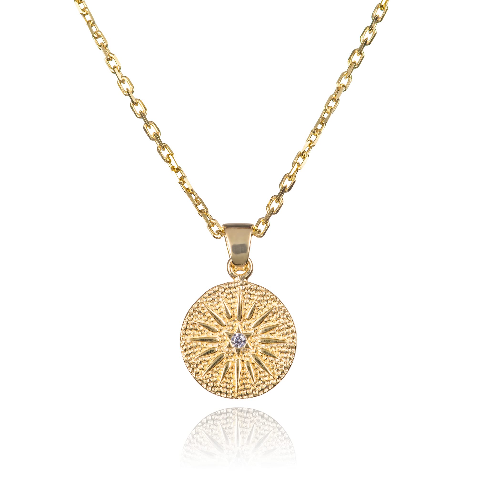 namana Dainty Gold Disc Necklaces for Women and Teenage Girls, Cute Disc Pendant Necklace for Women with a Brushed Finish, Gold Jewellery Gifts for Women