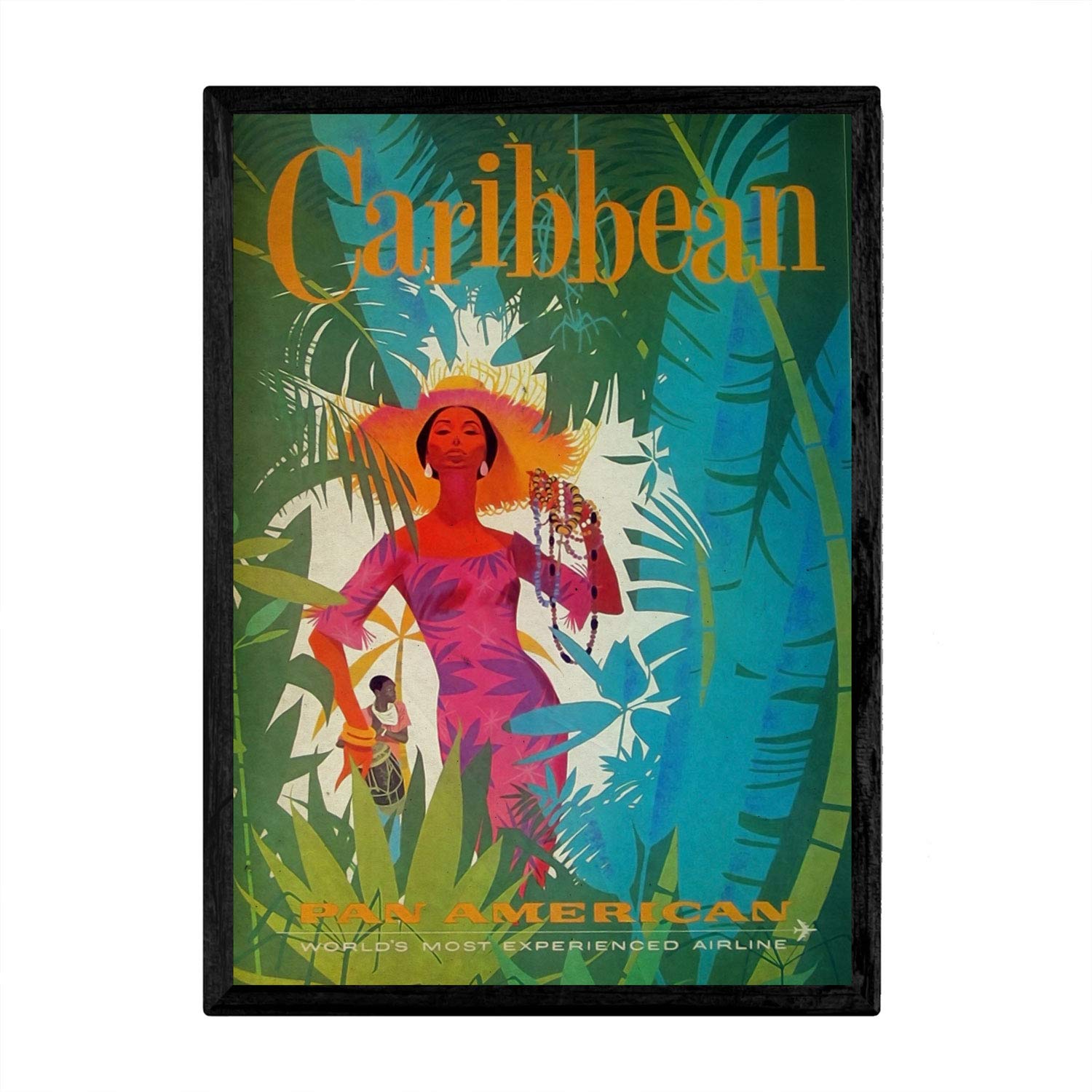 Nacnic Vintage Poster Caribbean. Sheets for interior decorating with vintage and antique advertising images. Paintings retro decor. A3 size