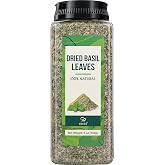 Soeos Basil Leaves, 5 oz (142g), Cut and Sifted, Dried Basil Leaves, Pairs Well with Pasta, Salad, Pizza, Sauces, Poultry, An Essential Seasoning for Cooking and Garnishing