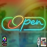 ineonlife Open Neon Sign Dream Colorful Open Controller Neon Light for Wall Display Sign Walls Window Door Bar Shop Coffee Salon Hotel Store Restaurant Bakery Decorations