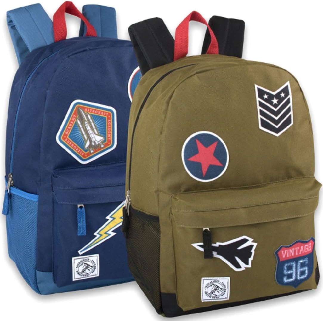 Classic 18 Inch Backpacks Bulk Wholesale Lot Case Pack 24 Back to School Supplies (NASA/Army)