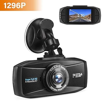 Dashcam Autokamera 1296p mit Nachtsicht PEBA Dash Camera Super HD Auto DVR Camcorder 2.7 Zoll LCD-Bildschirm WDR Bewegungserk