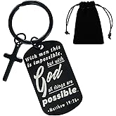 kilofly Christian Inspirational Bible Verse Keychain Gift Cross Charm