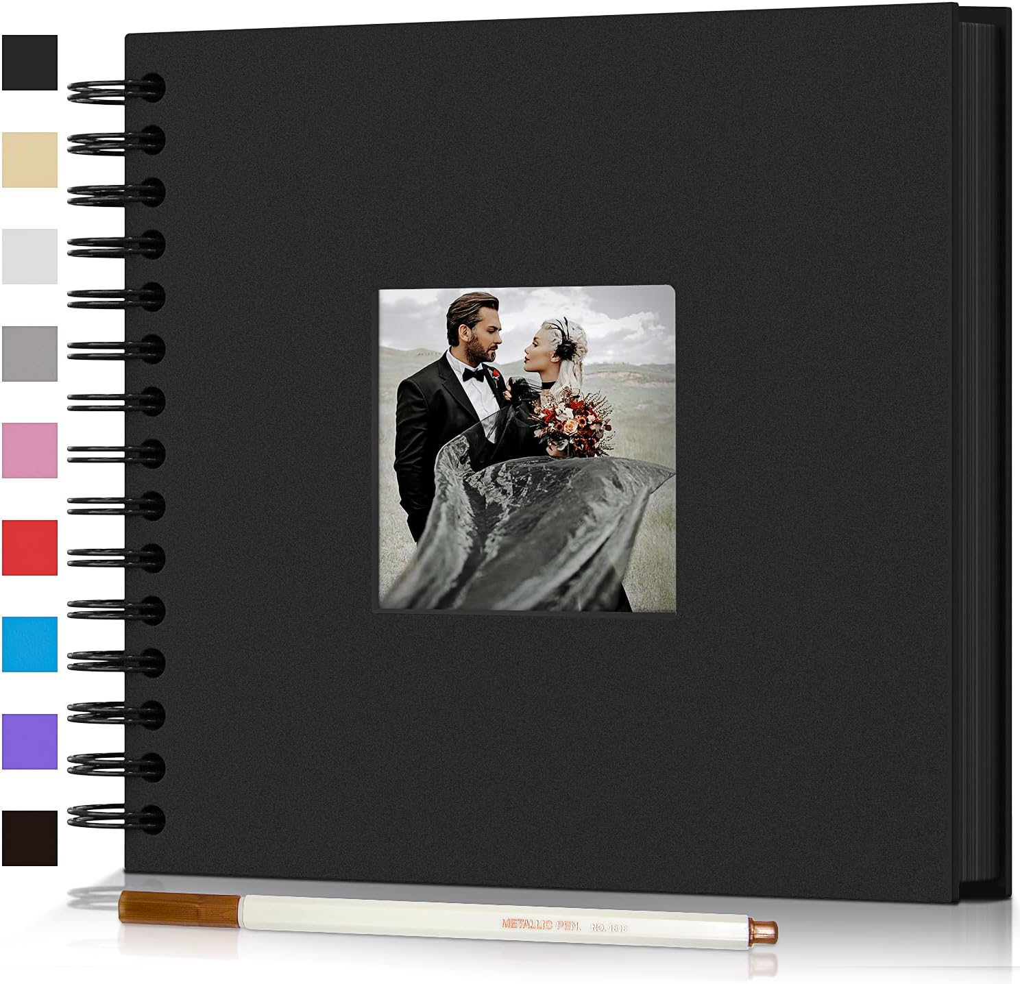 Wall Décor - Scrapbook Photo Album,8x8in DIY Hardcover Kraft Photo Album with Display Picture Window,Personalized Blank Memory Book for Family, Wedding,Guest Book,Anniversary,80Pages/40Sheet