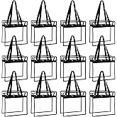 Hillban Clear Tote Bag Stadium 12 x 12 x 6 Inches Transparent Tote Bag with Zipper See Through Handbag for Stadium Travel Gym