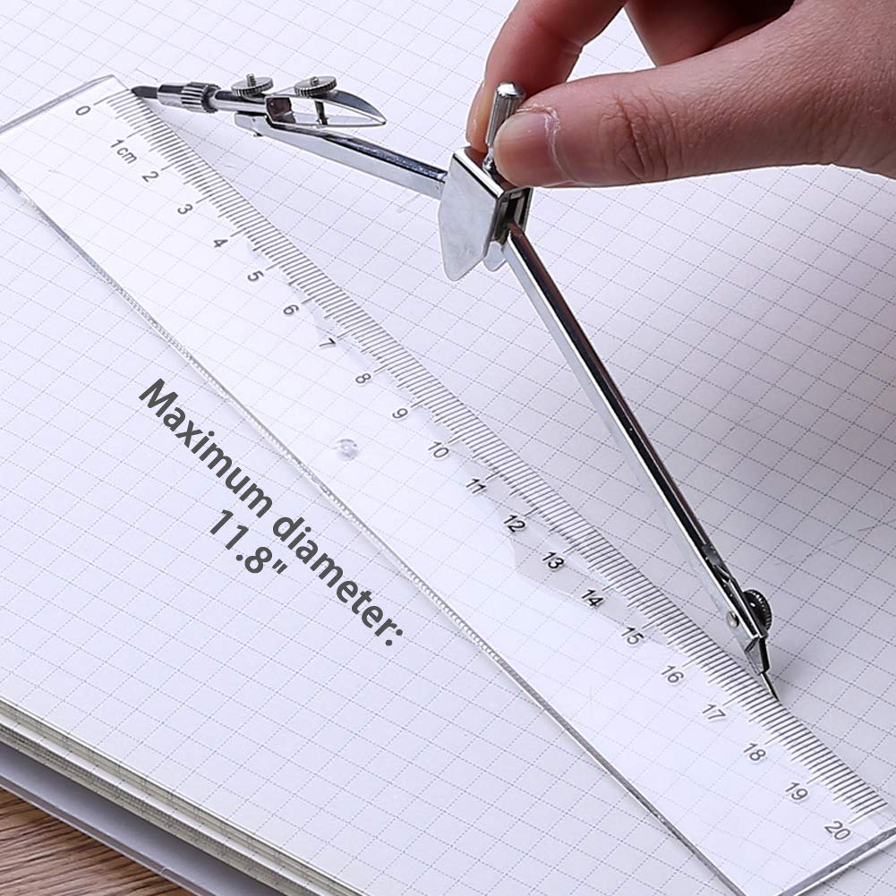 2 Pack Drawing Compass Math Geometry Tools